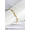 VipMarketim CM 14K Gold Renk Yassı Zincir Model Kadın Bileklik 5886