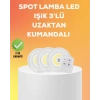 VipMarketim Çok Amaçlı Kullanım İçin Kablosuz Yapışkanlı 3 Lü Uzaktan Kumandalı Led Spot Lamba