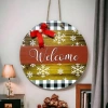 VipMarketim Dijital Baskı Kırmızı Kurdeleli İncili Welcome Kapı Süsü 30 Cm Kapı Süsü
