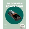 VipMarketim Dijital Ekranlı 20.000 mAh Powerbank | 22.5W Hızlı Şarj + Çoklu Bağlantı Seçeneği
