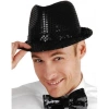 VipMarketim Disko Star Siyah Payetli Fötr Şapka Yetişkin Boy