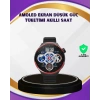 VipMarketim Dokunmatik Akıllı Saat Kablosuz Şarj AMOLED Ekran