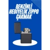 VipMarketim Doldurulabilir Siyah Benzinli Çakmak Metalik