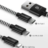 VipMarketim DUX DUCIS 3in1 Usb Type C-İPhone Ve Mikro Kopmaz Usb kablo Hızlı Şarj-(5775)