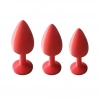VipMarketim Ecotoy 3lü Anal Tıkaç Seti - 3 Boy Kırmızı (butt Plug)