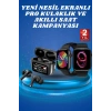 VipMarketim Ekranlı Yeni Nesil Pro Kulaklık ve Akıllı Saat Kampanyası Kulak İçi Mikrofonlu