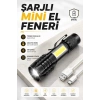 VipMarketim El Feneri Led USB Şarjlı Zoom Mini Led Işık Acil Durum Feneri