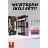 VipMarketim Elektrikli Manikür Pedikür Seti İkili Set 12 Parça Tırnak Bakımı Törpü Protez Çıkarma