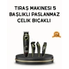 VipMarketim Erkek Bakım Seti 5’i 1 Arada Şarjlı Paslanmaz Çelik Başlıklı