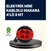 VipMarketim Ev ve Ofis İçin 3 Metre Kablolu 4 Priz Makarası
