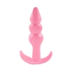 VipMarketim F3 Backpart 3 Boğumlu Silikon Anal Tıkaç - Pembe