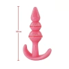 VipMarketim F3 Backpart 3 Boğumlu Silikon Anal Tıkaç - Pembe