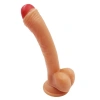 VipMarketim F3 Testisli Vantuzlu 19cm Gerçekçi Dildo