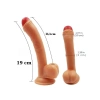 VipMarketim F3 Testisli Vantuzlu 19cm Gerçekçi Dildo