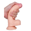 VipMarketim F3 Vantuzlu Damarlı Testisli 18cm Gerçekçi Dildo