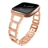 VipMarketim Fitbit Versa Metal Diamond İşlemeli Akıllı Saat Kayış Kordon-(5775)