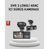 VipMarketim Full HD Üç Kameralı Araç Kamerası 170° Geniş Açılı ve Park Destekli