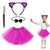 VipMarketim Fuşya Renk Etekli Kedi Kostüm Seti (Tütü, Taç, Papyon, Kuyruk)