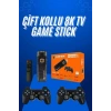 VipMarketim Game Stick Çift Oyun Konsolu Smart TV Game Box 8k Ultra HD 64 Gb