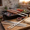 VipMarketim Geniş Yassı Metal Adana Kebap Şişi - 50 cm