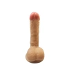 VipMarketim Gerçekçi Testisli Melez Dildo Eğik 18 cm