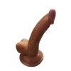 VipMarketim Gerçekçi Testisli Vantuzlu Melez Dildo 16cm