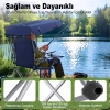 VipMarketim Gölgelikli Kamp Sandalyesi - Katlanabilir - Taşınabilir - Bardak Tutuculu