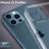 VipMarketim Gor İPhone 12 Pro Max 6.7 İnch Kılıf Kamera Korumalı Şeffaf Silikon Kılıf-(5775)
