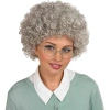 VipMarketim Gri Renk Kabarık Bonus Peruk Afro Takma Saç