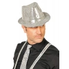 VipMarketim Gümüş Payetli Fötr Şapka Yetişkin Boy