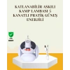 VipMarketim Güneş Paneliyle Şarj Olan Katlanabilir LED Çadır Lambası – 5 Kademeli Aydınlatma