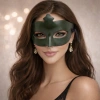 VipMarketim Haki Yeşil Gizemli Masquerade Balo Maskesi