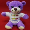 VipMarketim Happy Birthday Tişörtlü Peluş Mor Ayıcık