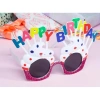 VipMarketim Happy Birthday Yazılı Beyaz Fuşya Renk Parti Gözlüğü 12x7 cm