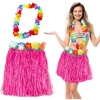 VipMarketim Hawaii Luau Aloha Pembe Püsküllü 40 cm Etek ve Hawaii Kolye Seti
