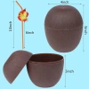 VipMarketim Hindistan Cevizi Hawaii Luau Aloha Pipetli İçecek Kabı Bardak 10x13 cm 1 Adet