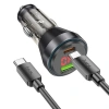 VipMarketim HOCO NZ12B Unimpeded PD48W USB + Type-C Araç Çakmaklı Hızlı Şarj Aleti + Type-C to Type-C Kablo-(5775)