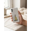 VipMarketim iPhone 11 Boş Yapma Muz Detaylı Kart Bölmeli Şeffaf Telefon Kılıfı