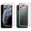 VipMarketim İPhone 11 Pro Max Metal Çerçeve Ön Arka 3D Full Tempered Cam Koruyucu-(5775)
