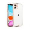 VipMarketim iPhone 12 Mini 5.4inç Gold Çerçeve Kamera Korumalı Bumper Kılıf-(5775)