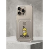 VipMarketim iPhone 16 Pro Max Boş Yapma Muz Detaylı Kart Bölmeli Şeffaf Telefon Kılıfı