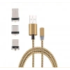VipMarketim İphone Type-C Android 3 Yuvarlak Başlık Manyetik Şarj Usb Kablosu-(5775)