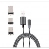 VipMarketim İphone Type-C Android 3 Yuvarlak Başlık Manyetik Şarj Usb Kablosu-(5775)