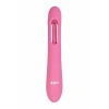 VipMarketim JOS Monti Hareketli Dilli ve Titreşimli Top Başlıklı Vibratör, Silikon, Pembe, 24 cm