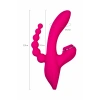 VipMarketim Jos Tripling 3ü 1 Arada Vibratör, Silikon, Pembe, 21 Cm