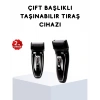 VipMarketim Kablosuz Tıraş Makinesi Çift Başlıklı Kuru Tıraş Folyo Başlık Şarj Göstergeli