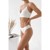 VipMarketim Kadın Ekru Çıkarılabilir Pedli Fitilli Dantelli Bralet Takımı