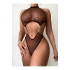 VipMarketim Kadın Leopar Desen Zincirli Kahverengi Seksi Babydoll Fantezi Kostüm