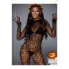 VipMarketim Kadın Özel Bölgesi Açık Siyah Leopar Fantazi Vücut Çorabı