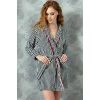 VipMarketim Kadın Pamuklu Çizgili Bornoz Sabahlık ( ) (Kod:5584)